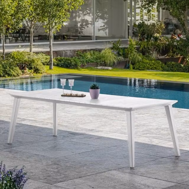 Tavolo da esterno Camrose DMORA bianco L 235 cm x P 98 cm x H 74 cm