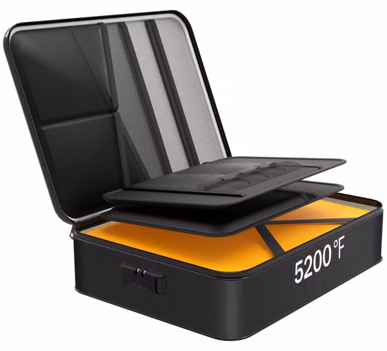 Omgoods - Scatola porta documenti ignifuga con serratura a combinazione e design impermeabile