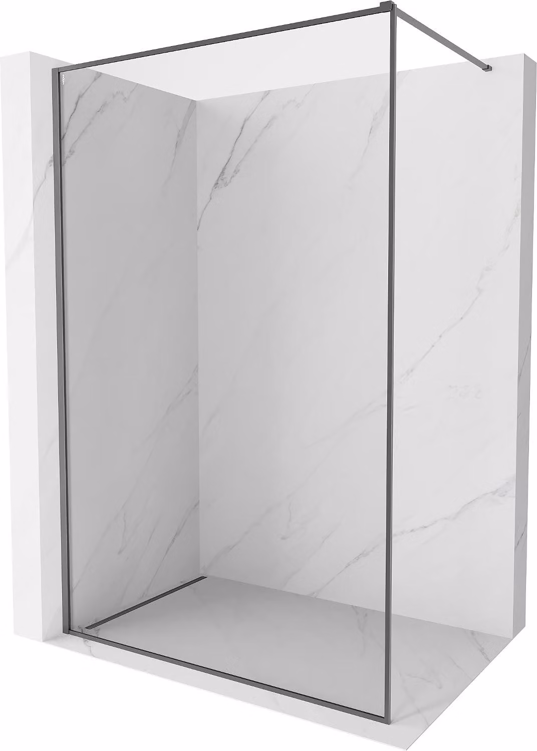 Mexen Kioto-F parete doccia Walk-in con cornice 60 x 202 cm, trasparente 8 mm, gun metal - 800-060-104-95-00