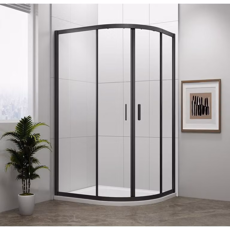 EASY BLACK cabina doccia quadrante 900x800 mm, L/R, vetro trasparente