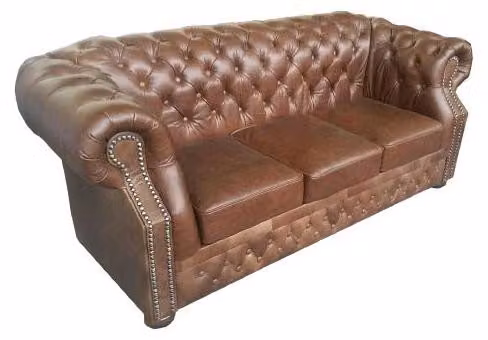 Chesterfield Vintage 100% Couch Polster Ledersofa Sofa Garnitur 3 Sitzer