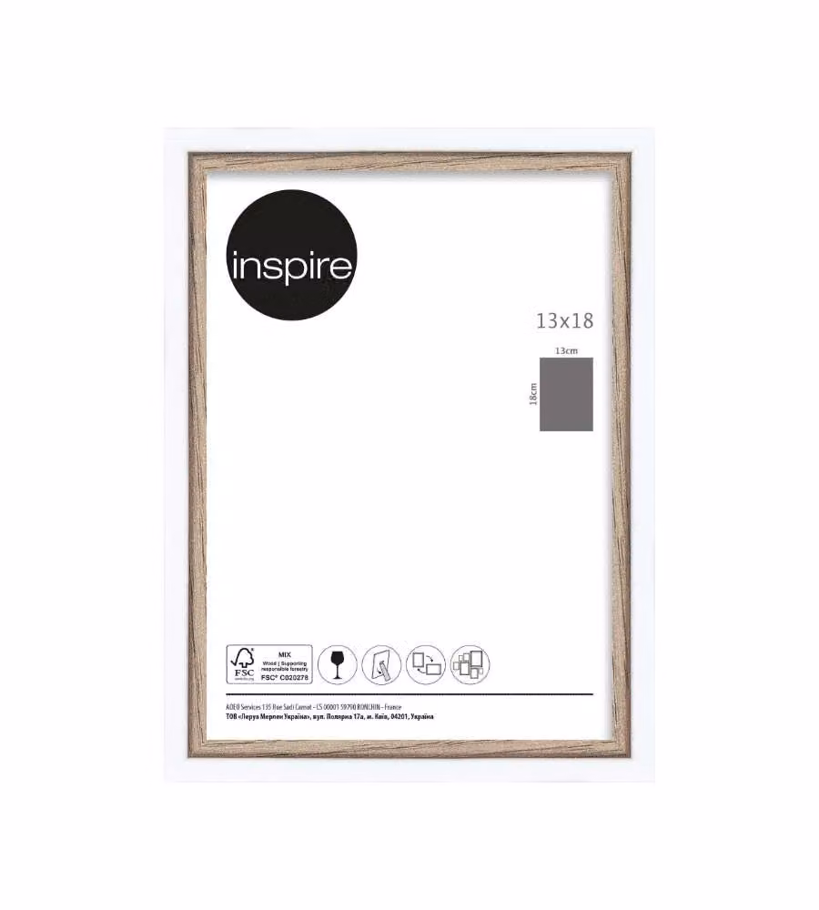 Bubola e Naibo Cornice Unika 18x24 cm Legno Bianco e Naturale