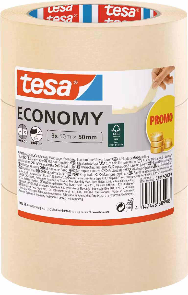 Tesa 55342-00000-00 tesa Malerband Economy 3x 50m x 50mm
