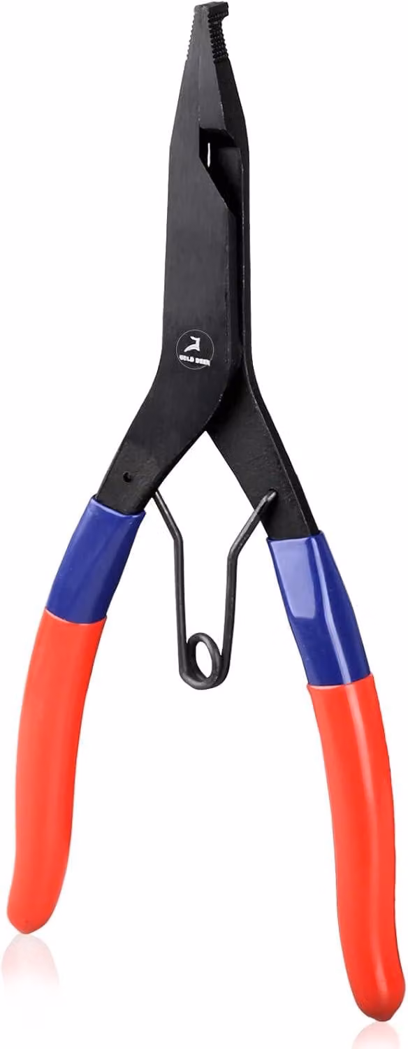Pinza per la rimozione di anelli di tenuta con punta angolata, 23 cm, per freni idraulici