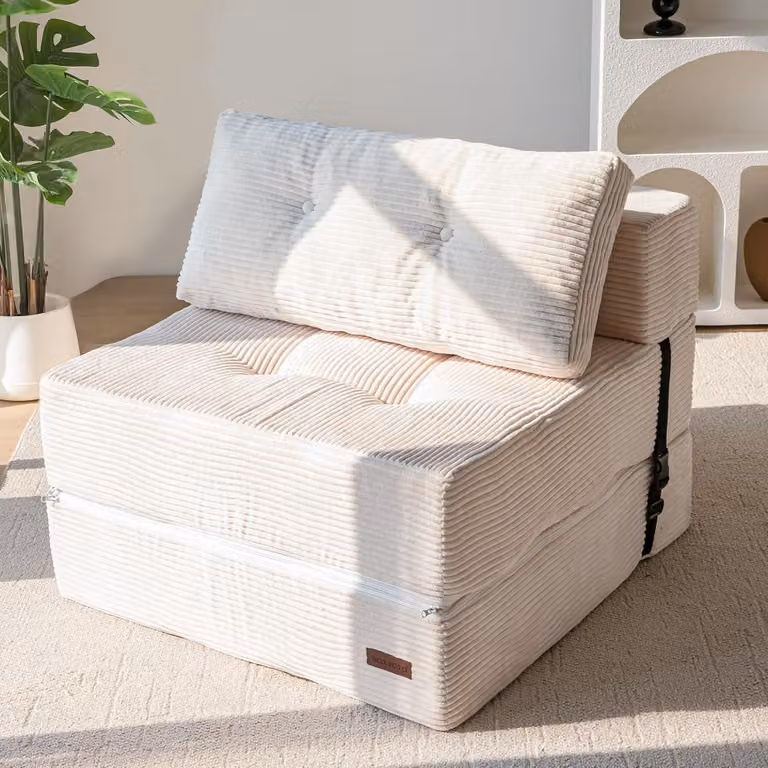 Seggiolone pieghevole trasformabile in divano letto, con imbottitura in schiuma ad alta densità. Sedia pieghevole portatile 4-in-1, trasformabile in