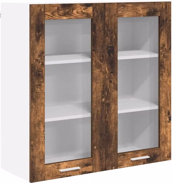 Armadio pensile moderno rettangolare cucina 80 x 31 x 80 cm grande capacità di stoccaggio in legno ingegnerizzato rovere fumo 02_0053365
