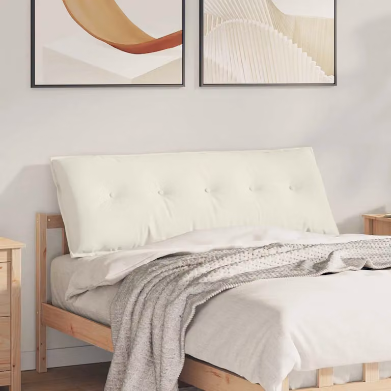 Cuscino per schiena ergonomico vidaXL in velluto a coste beige L 140 x P 50 cm