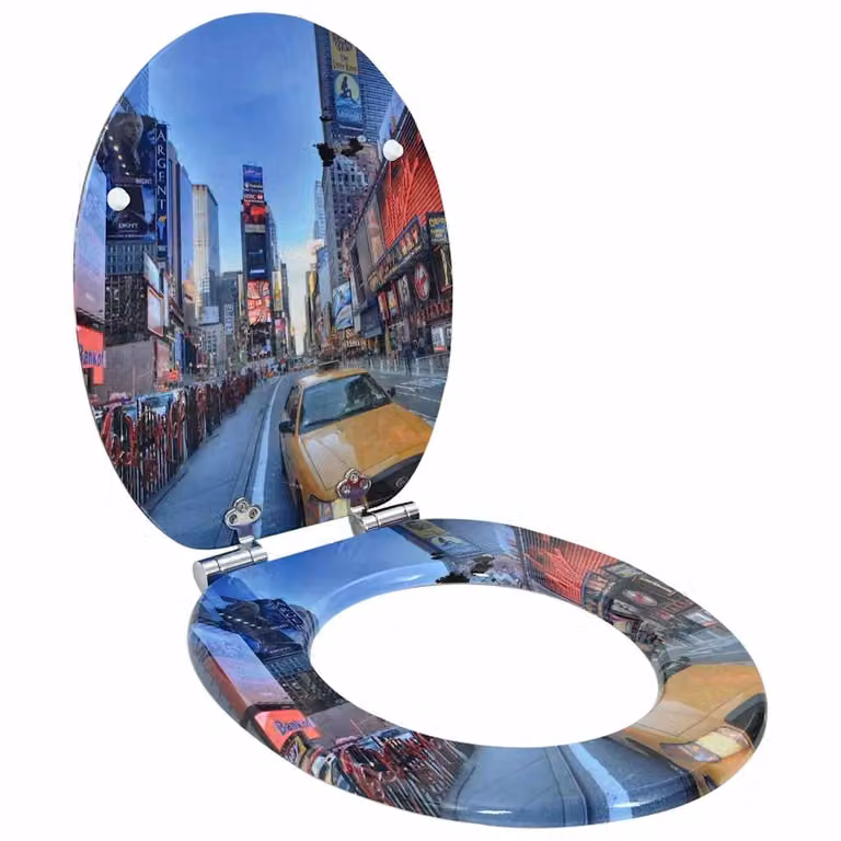 Sedile per WC vidaXL Multicolore in Legno Ingegnerizzato L: 44 cm, P: 38 cm