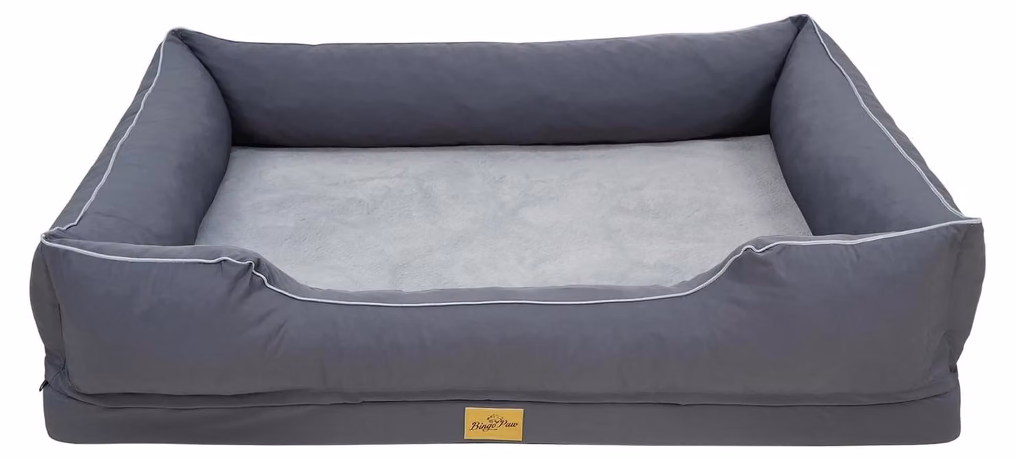 Cuccia ortopedica per cani, taglia XXL, ergonomica, dimensioni 111 x 88 x 23 cm, con rivestimento in peluche, ideale per cani di grossa taglia