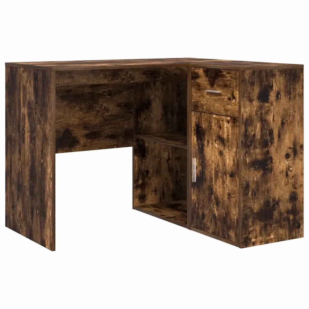 Scrivania ad angolo moderna vidaXL in legno marrone L: 102 cm, P: 88 cm, H: 75 cm – 2
