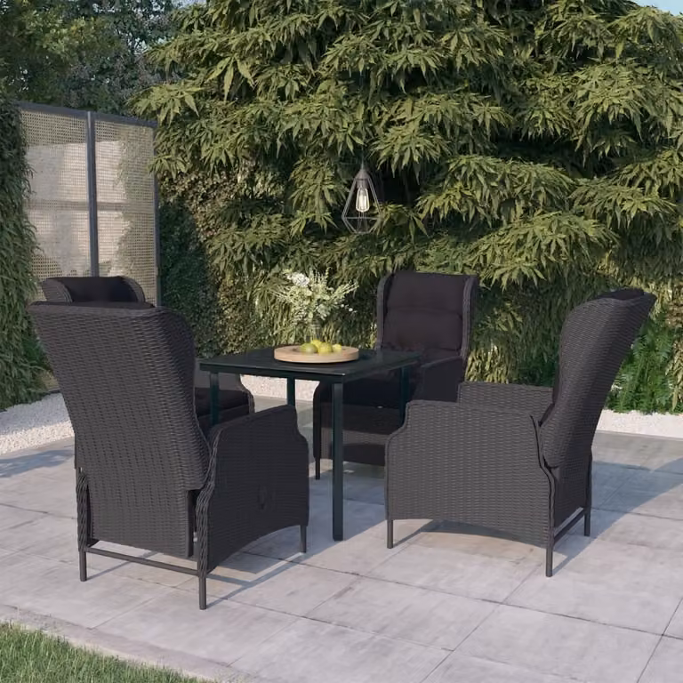 Maison Exclusive - Set da pranzo da giardino 5 pezzi, grigio scuro
