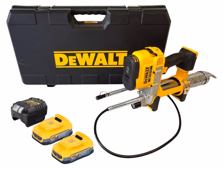 Ingrassatore a batteria DeWalt DCGG 571 E2K 18 V + 2x batteria Powerstack 1,7 Ah + caricatore