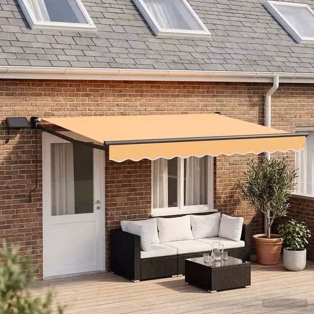 Tenda retrattile manuale con LED Sabbia 3426361