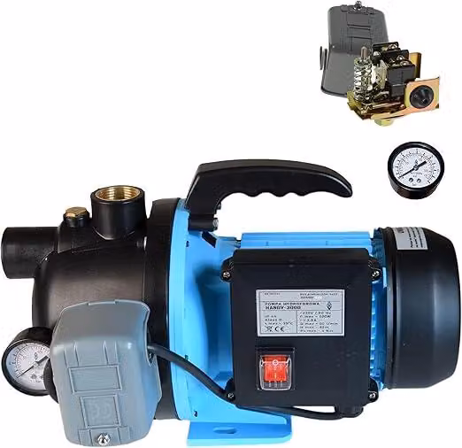 Idropompa HANDY 3000 (550 W, 3000 l/h, portata massima 40 m) Acqua per irrigazione giardino montata a superficie con raccordi in cassetta