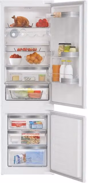 Frigorifero combinato da incasso Grundig GKMI25730N con porta reversibile, capacità 275 LT, classe energetica F, tecnologia Low Frost e illuminazione LED interna