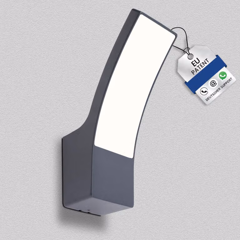 Lampada da parete esterna a LED, 10W, 1200 lumen, 3000K, grado di protezione IP65, alluminio nero
