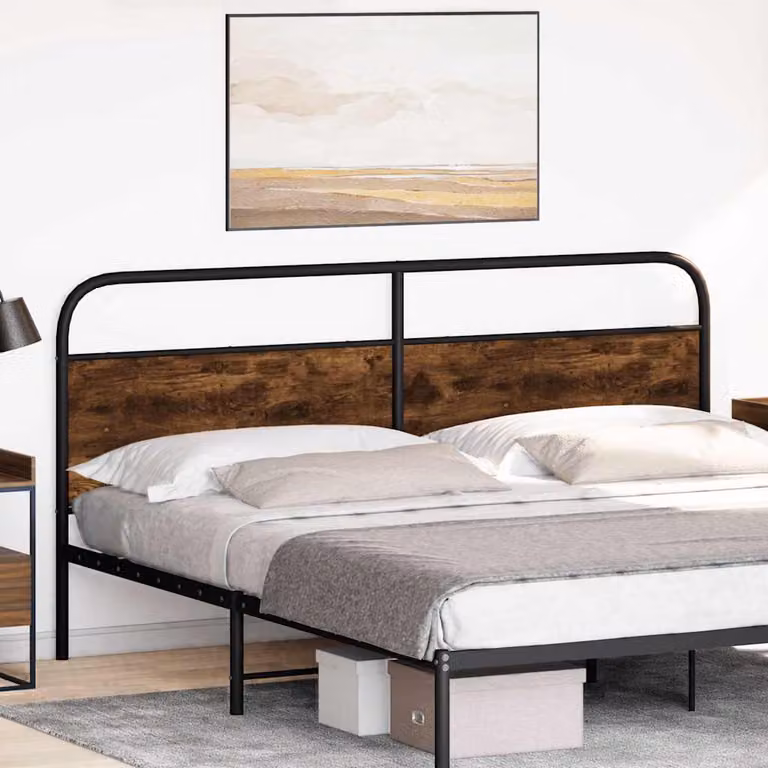 vidaXL Testiera di Ricambio Rovere Fumo 190 cm Acciaio