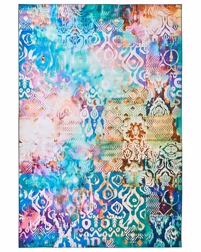Beliani Tappeto a tessitura piana con vivace motivo stampato multicolore 200 x 300 cm