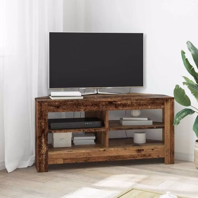 Mobile TV angolare moderno vidaXL in legno color marrone L: 102 cm, P: 41 cm, H: 50 cm