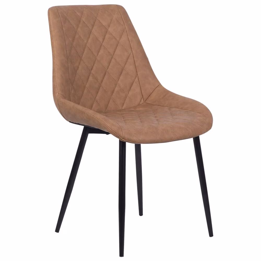 Set di 2 sedie da pranzo BELIANI in ecopelle marrone con struttura in metallo stile industrial L: 59 cm, P: 51 cm, H: 82 cm – 2