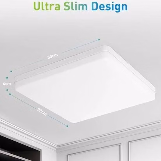 Plafoniere LED da soffitto per bagno in plastica bianca design minimalista quadrato