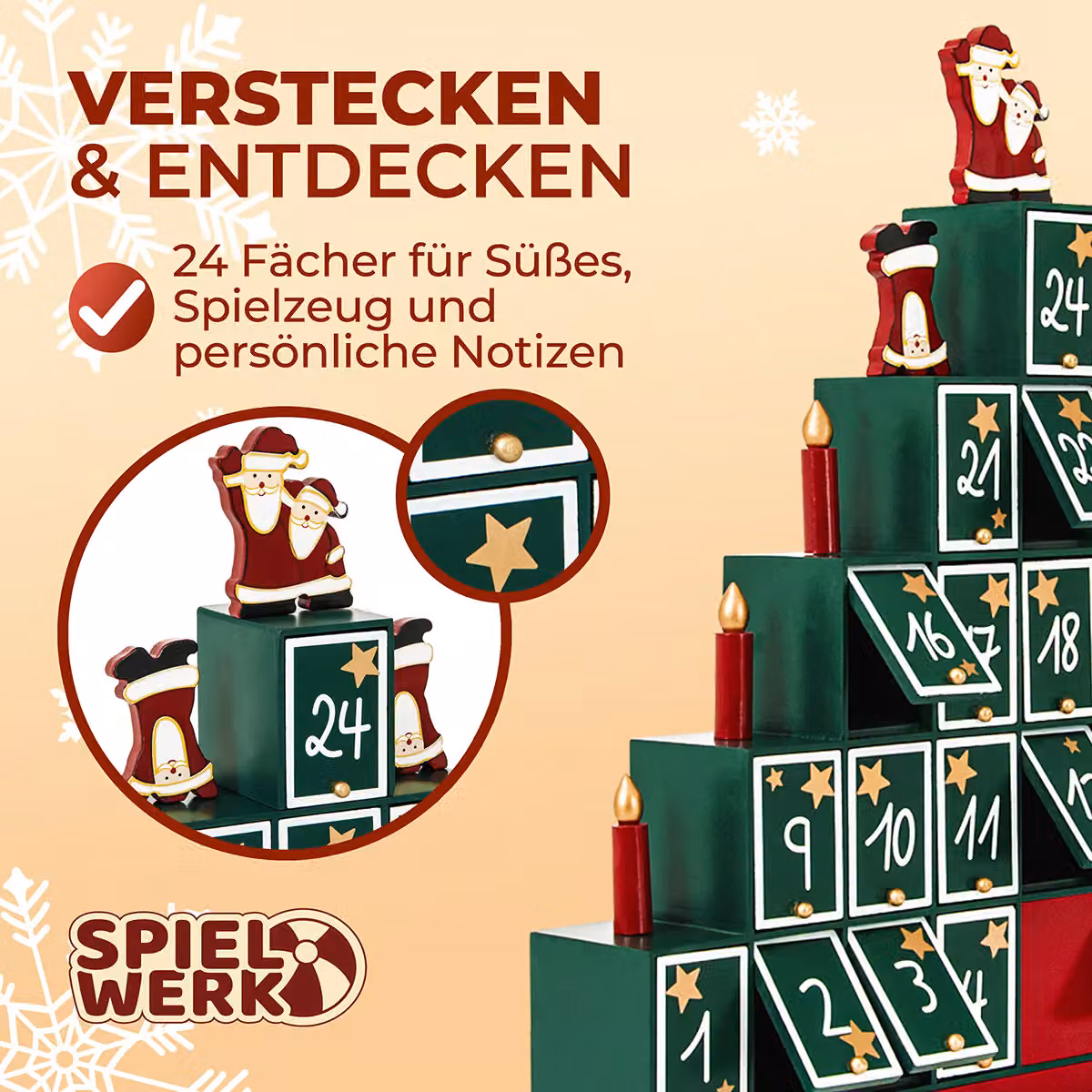 Calendario dell'avvento a piramide in legno multicolore Spielwerk per adulti – 2