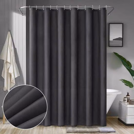 Tenda da doccia, 150 x 180 cm, grigio scuro, lavabile, impermeabile, antimuffa, in tessuto, per il bagno, ad asciugatura rapida