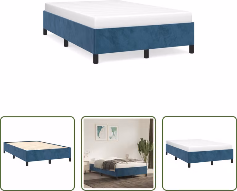 The Living Store rete blu scuro 120x190 cm in velluto