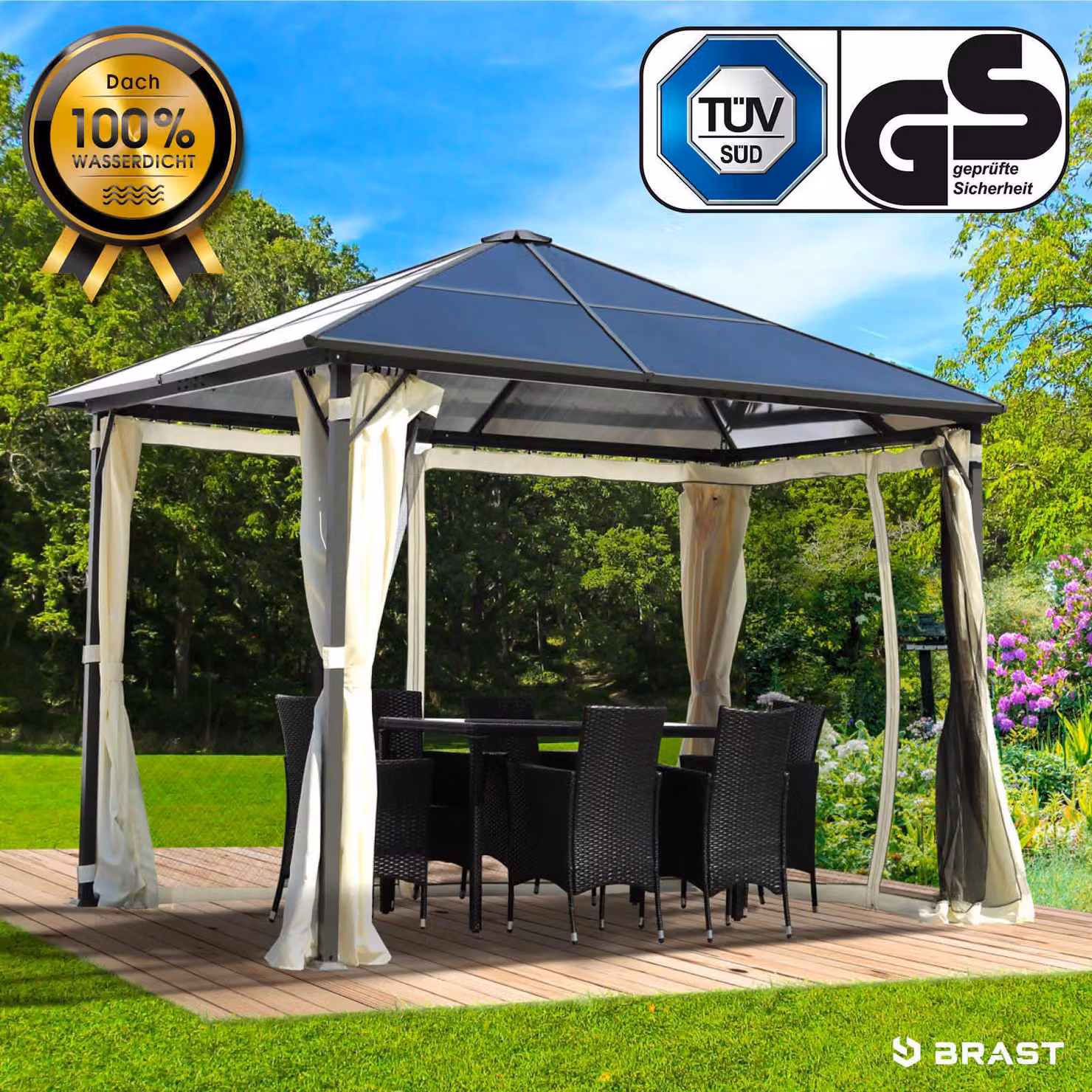 Gazebo da giardino in alluminio SUMMERDREAM 3x3 m beige