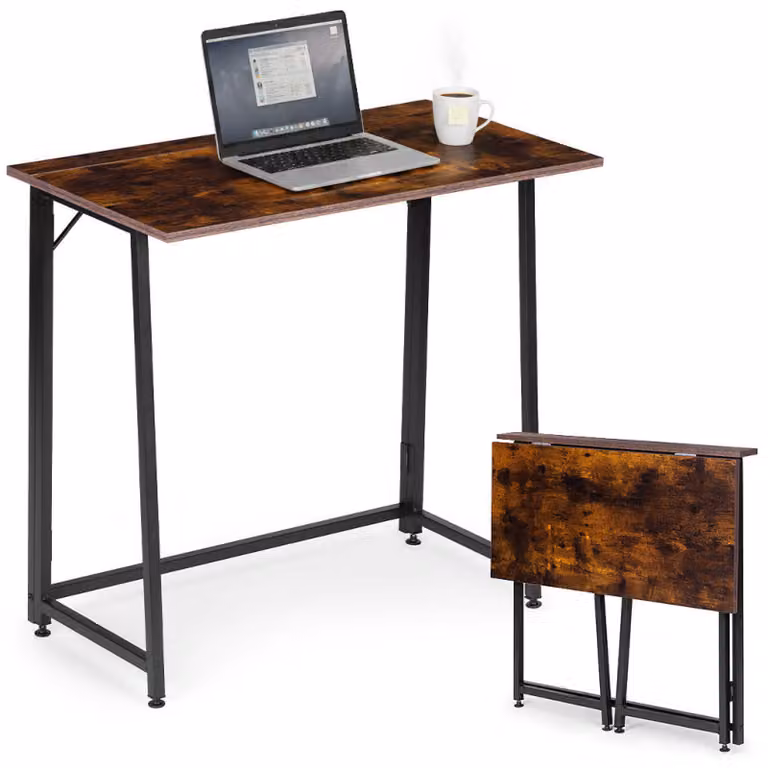 ModernHome TH-FD-7-16 Scrivania pieghevole per computer 80×45 cm, marrone scuro