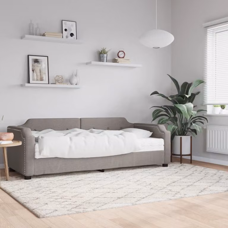 Maison Exclusive - Divano letto con materasso color taupe 100x200 cm in tessuto