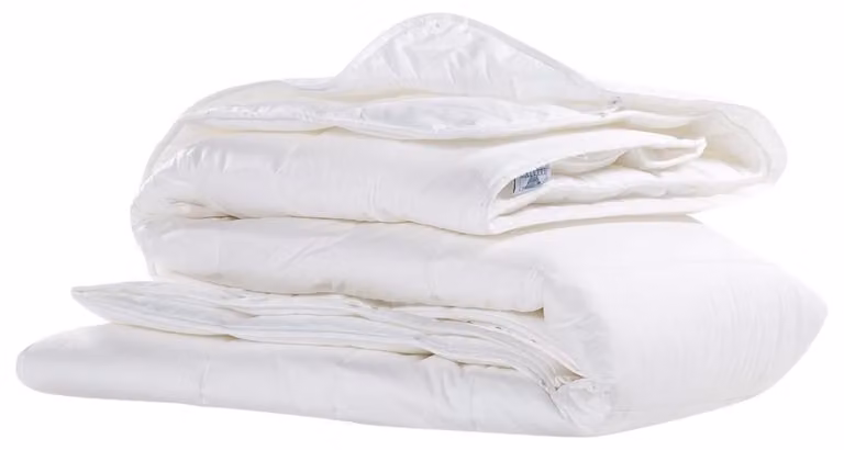 Coperta in cotone, adatta a tutte le stagioni, imbottitura in poliestere, colore bianco