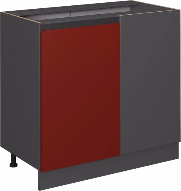 Mobile ad angolo cucina Vicco R-Line Rosso/Antracite con forma a J, senza piano di lavoro – 1