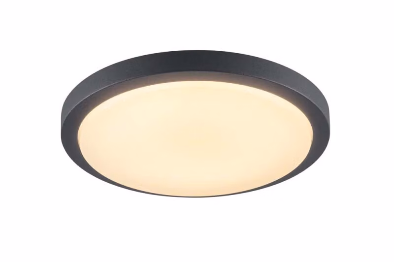 lampada LED rotonda da parete e soffitto Ainos Ø30 cm IP44 21W antracite