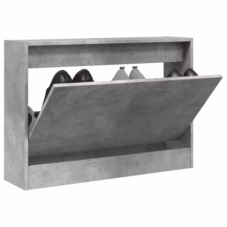 Scarpiera moderna vidaXL in legno grigio con vani basculanti, L: 80 cm, P: 21 cm, H: 57 cm