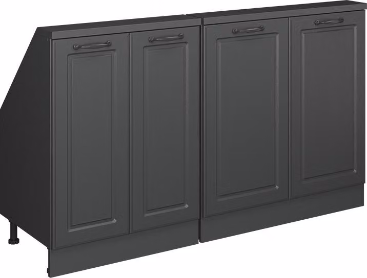 Mobile cucina sottotetto Vicco R-Line Antracite rustico 140 cm Set di 2, Model 58132