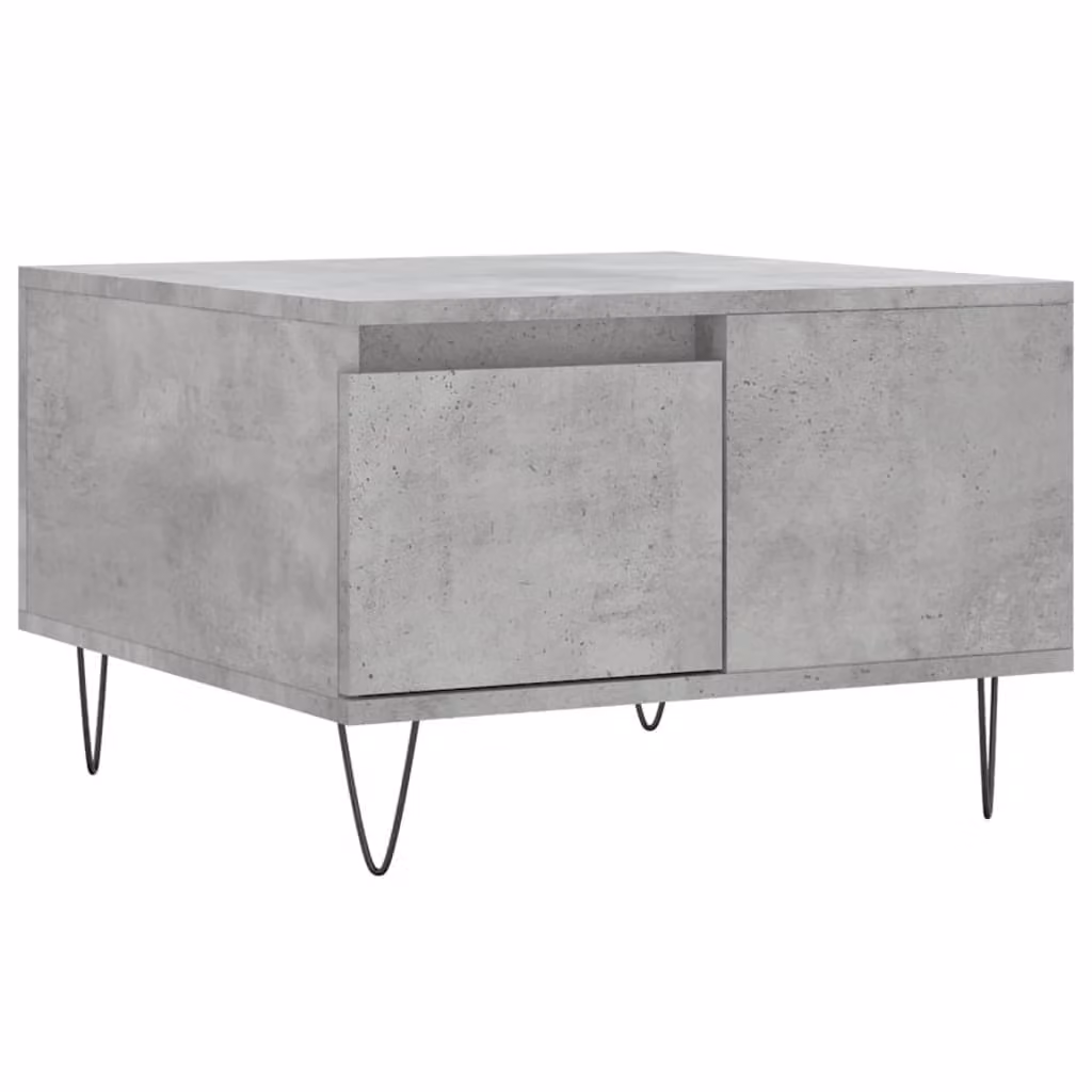 Tavolino Salotto Grigio Cemento 55x55x36,5 cm Legno Multistrato