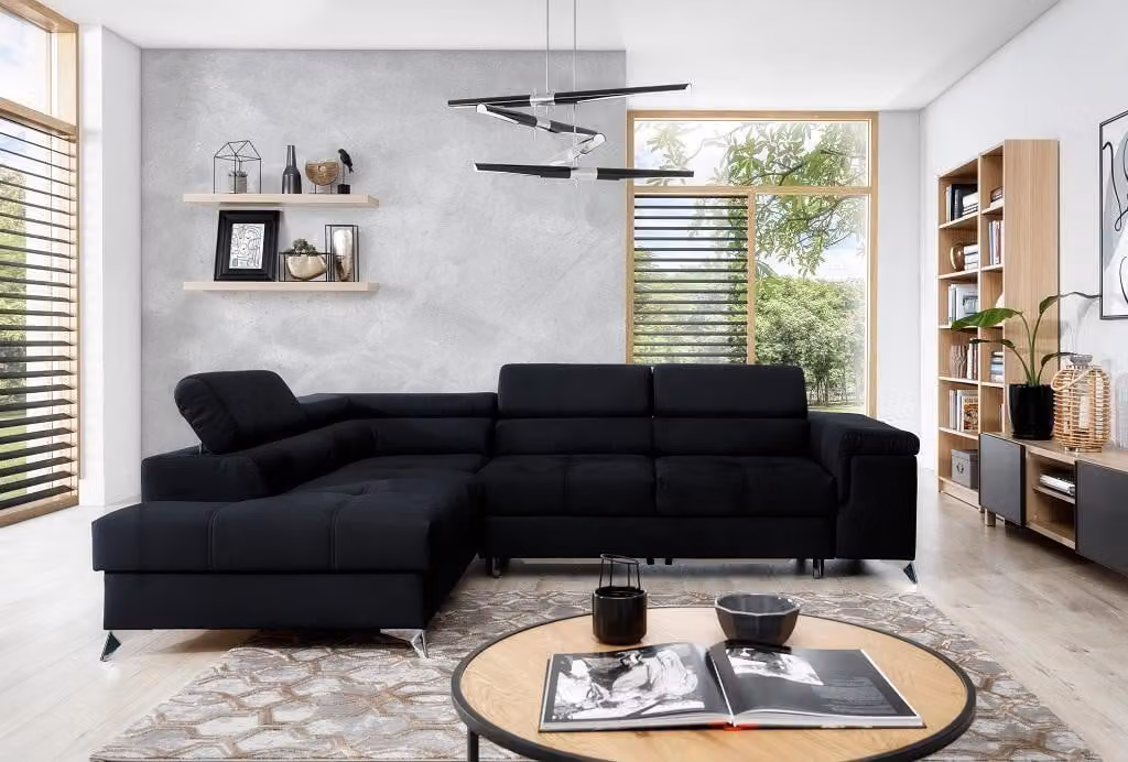 Design Sofa Couch Ecksofa Textil Polster Garnitur Wohnlandschaft Eckgarnitur