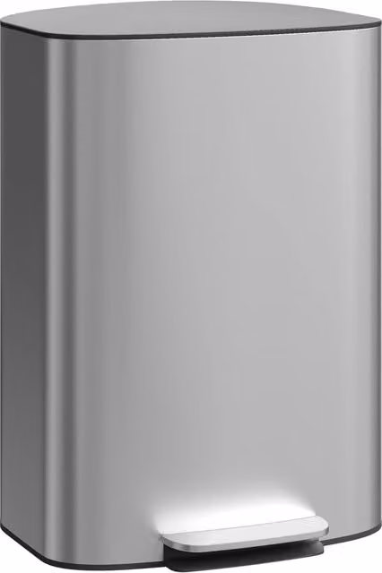 Pattumiera da Cucina 50L a Pedale, Cestino con Chiusura Rallentata e Secchio Rimovibile, Grigio, 45,1x36,5x62,6cm