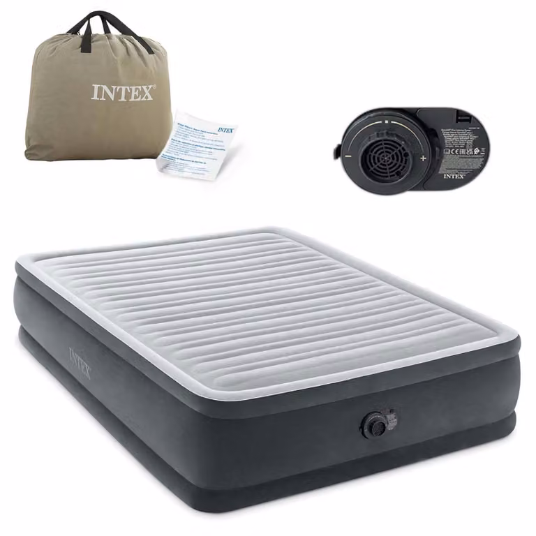 Materasso gonfiabile 203x152 cm con pompa, marca INTEX, modello 64414ND