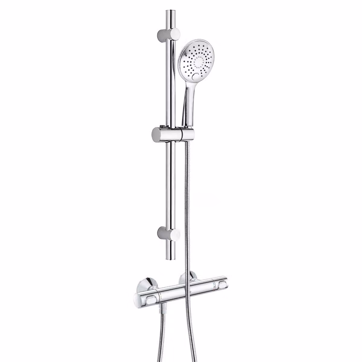 Miscelatore doccia GROHE Precision Flow, sistema doccia con barra doccia BELVIT, soffione manuale senza funzione pioggia, 3 getti con sistema di sicurezza