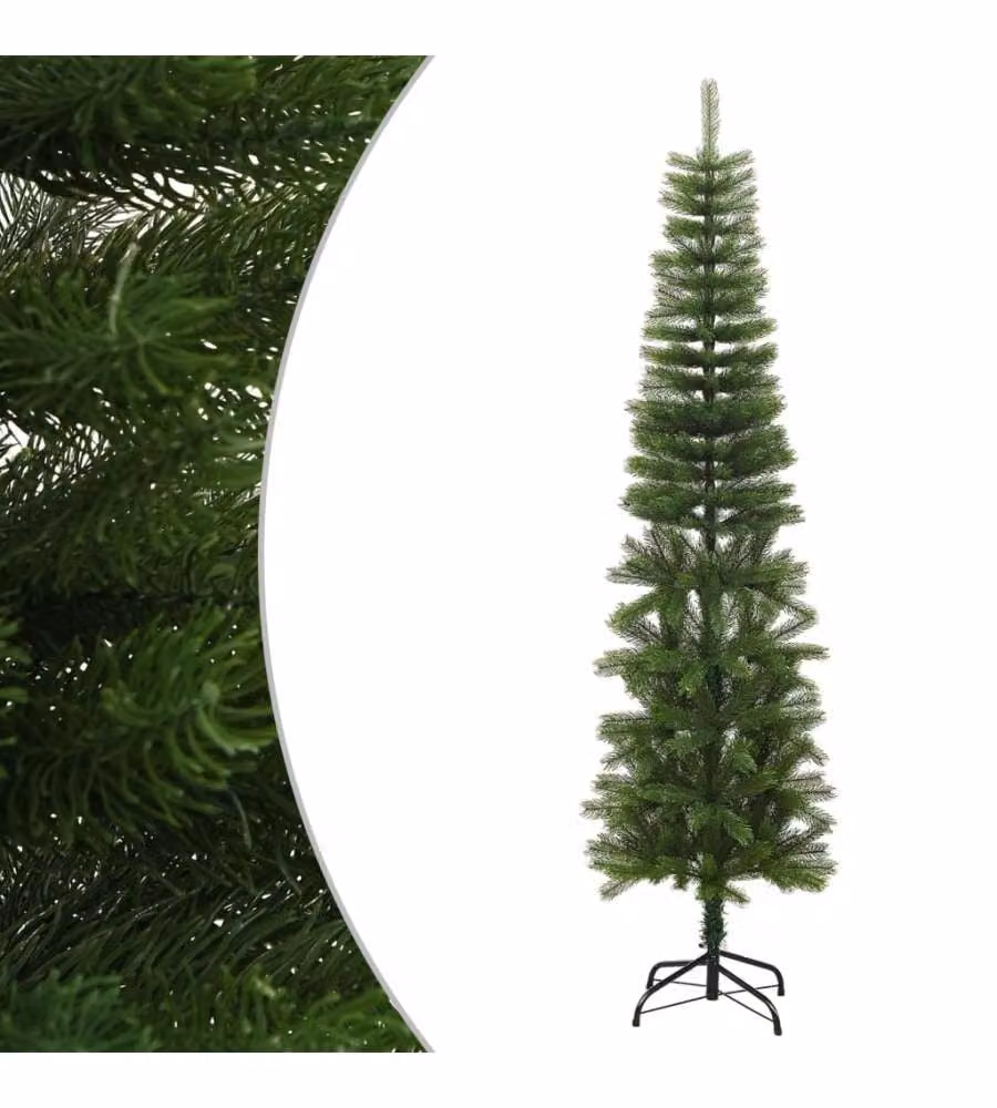 Albero di Natale Artificiale Sottile con Base 210 cm PE