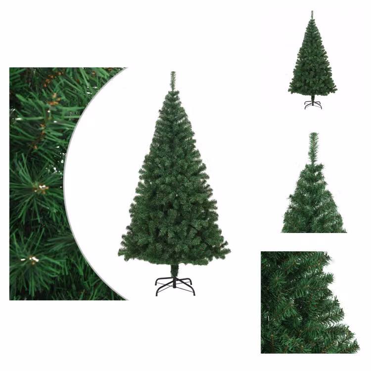 vidaXL Albero di Natale artificiale con rami spessi verde 210 cm PVC - Alberi di Natale