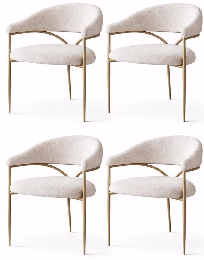 Set di sedie beige, sedie da pranzo imbottite, sedie per la sala da pranzo