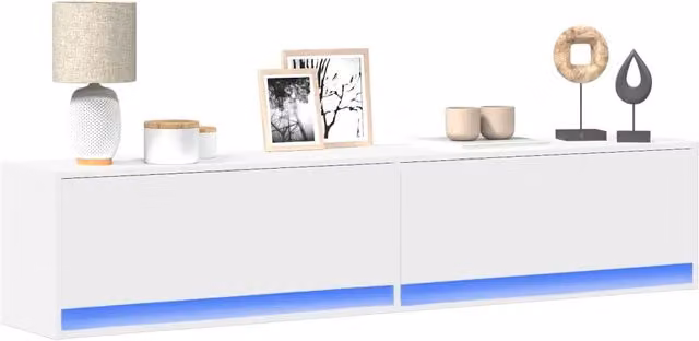 Mobile TV a Parete con LED Bianco 180x31x38 cm 3307947