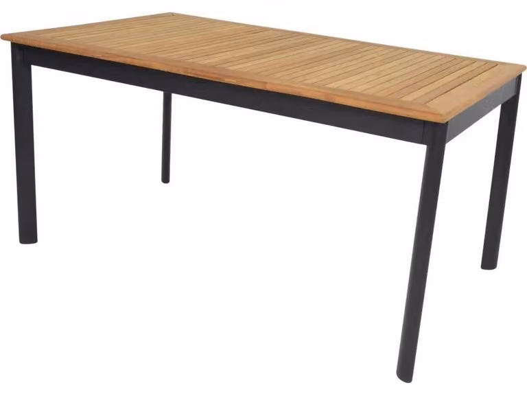 Tavolo Monza in teak e alluminio naturale antracite 150 x 90 x 75,5 cm