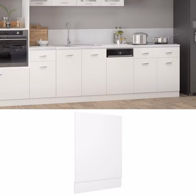 Mobiletto per lavastoviglie, in legno bianco, dimensioni 45 x 3 x 67 cm