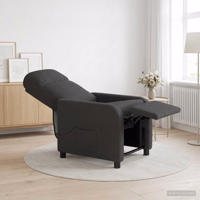 vidaXL Poltrona Relax Moderna in Bouclé Grigio con Braccioli