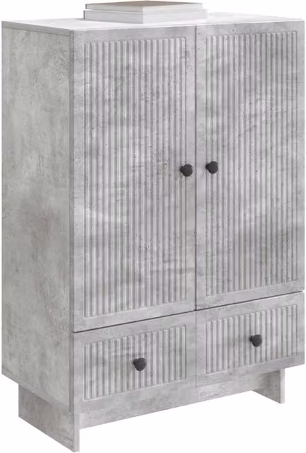 Credenza Buffet e Madia in Legno MDF Grigio Cemento L: 66 cm, P: 34,5 cm, H: 95 cm