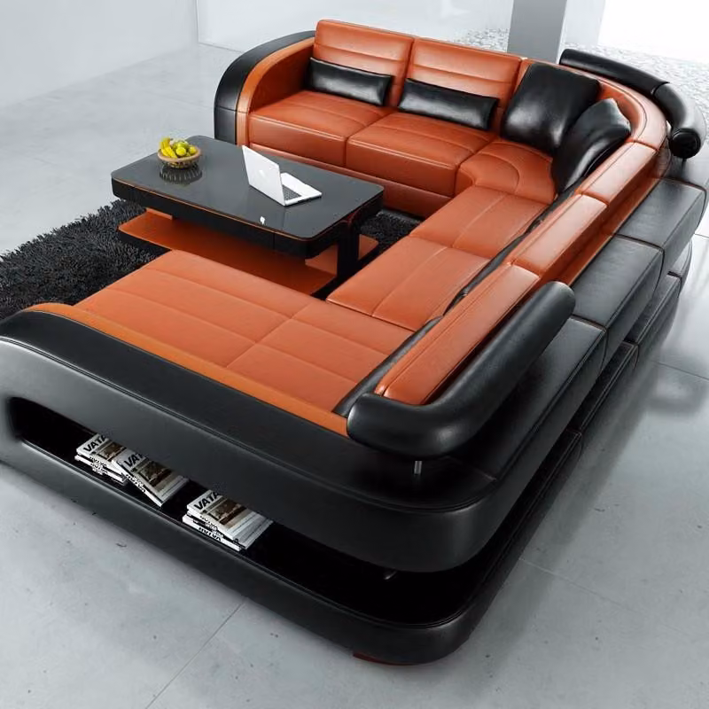 Luxuriöse Wohnzimmer Eckgarnitur Ecksofa Eckcouch Sofa Polster Ecke Couch Leder